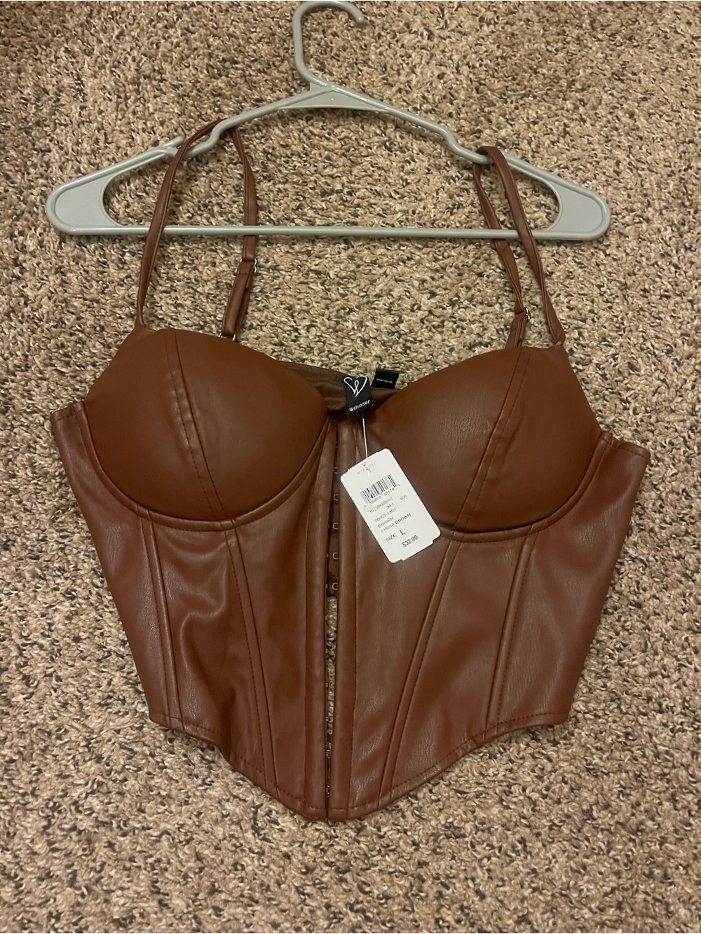 Faux Leather Corset Bustier